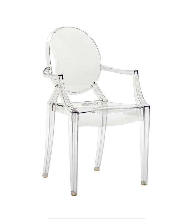 Kartell Ghost Stuhl Lou, Rosa Transparent, 39 X 37 X 63 Cm