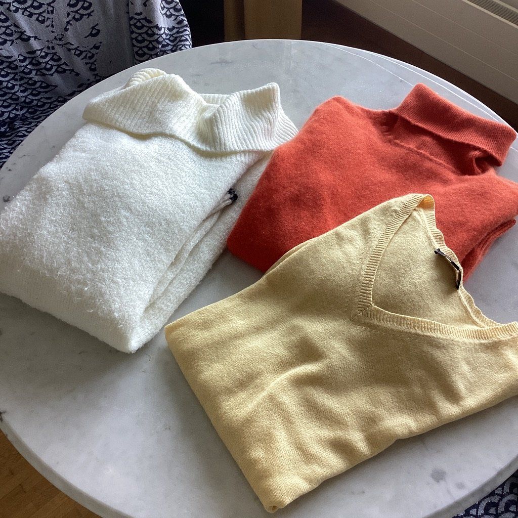 Maglioni & Felpe: 3 PULLOVER (1 Kashmir Rollkragen orange, 1 Kashmir gelb) – Nuovo (secondo la descrizione) da Nänikon venduto da rmw24 2