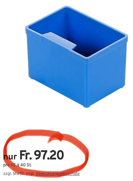 Contenitori & Simili: 40 stk neue Einsatzkasten Kunststoffmulden – Nuovo e nell'imballaggio originale da Necker venduto da liq24