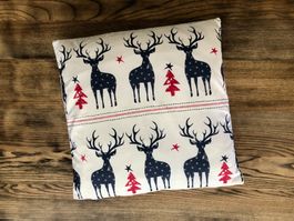 Kissenbezug 45 x 45 cm Zierkissen Deko Hirsch Weihnachten