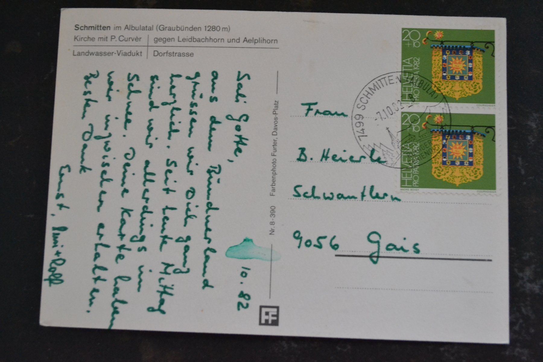 Cartoline postali: AK Schmitten GR – Usato da Beinwil am See venduto da kajak55 1