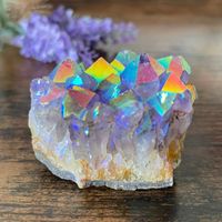 ✲ Amethyst Cluster mit Titan Aura ✲ 91g / 51mm Stufe Druse
