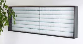 Wandvitrine, ESG Glas, Schwarz (B.190cmxT.15cmxH.70cm)