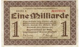 Dresden 1 Mrd.Mark Reihe A 13.10.1923 SS++-VZ