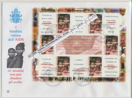2004 Vatikan, "Unterstützung Aids - Kinder", KB,  FDC