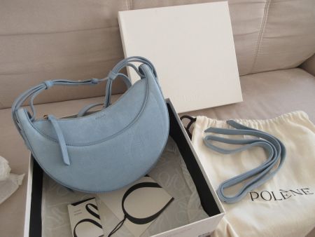 POLENE Numéro Dix Polarblau/Leather shoulder Bag/Tasche/new