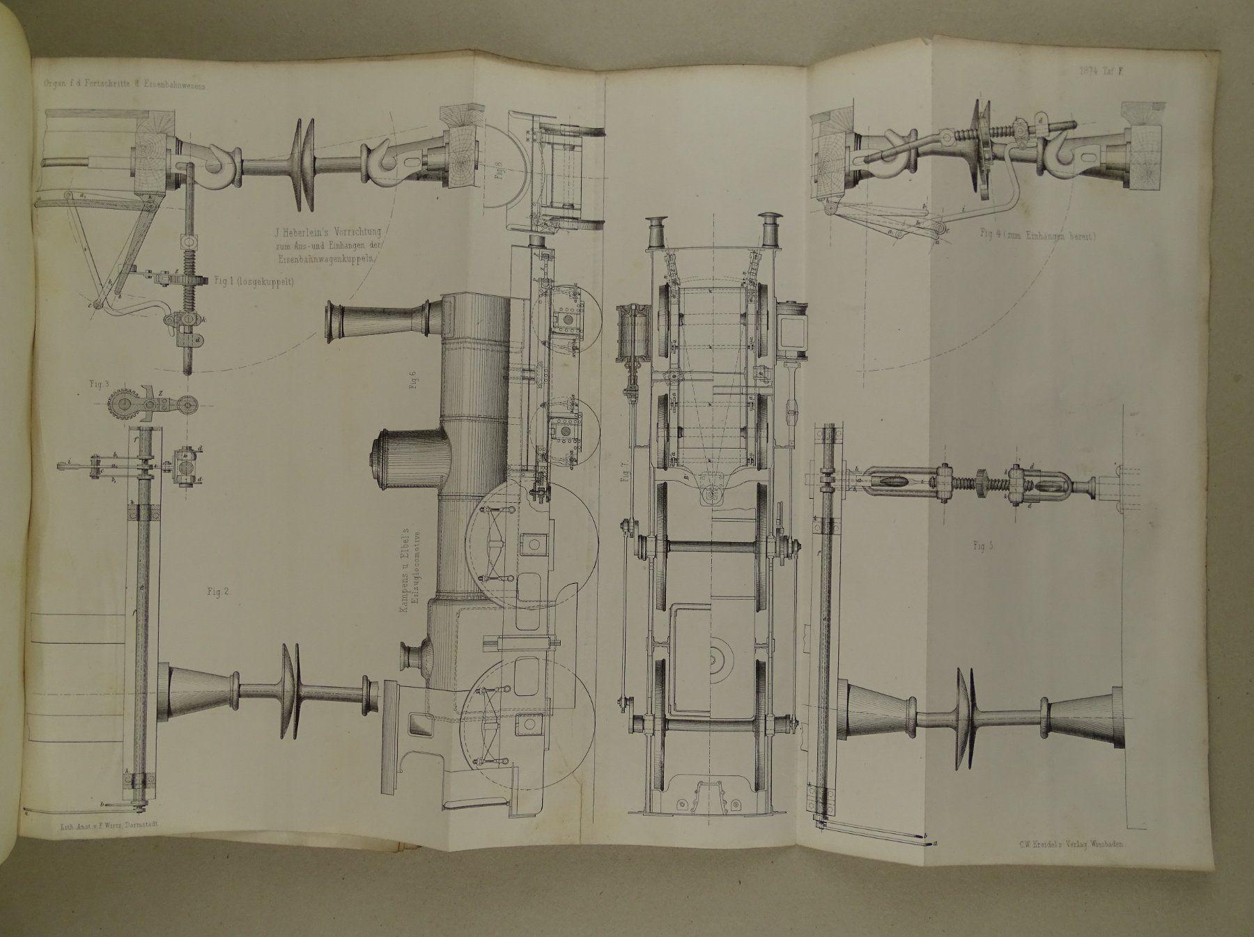 Libri: FORTSCHRITTE DES EISENBAHNWESENS IN TECH. BEZIEHUNG, 1874 – Usato da Grüningen venduto da Kartensammler