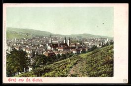 AK St. Gallen, Totalansicht von einem Feldweg aus