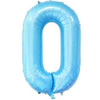 40" XL Metallic Zahlenballon Blau 0 - KOSTENLOSER VERSAND
