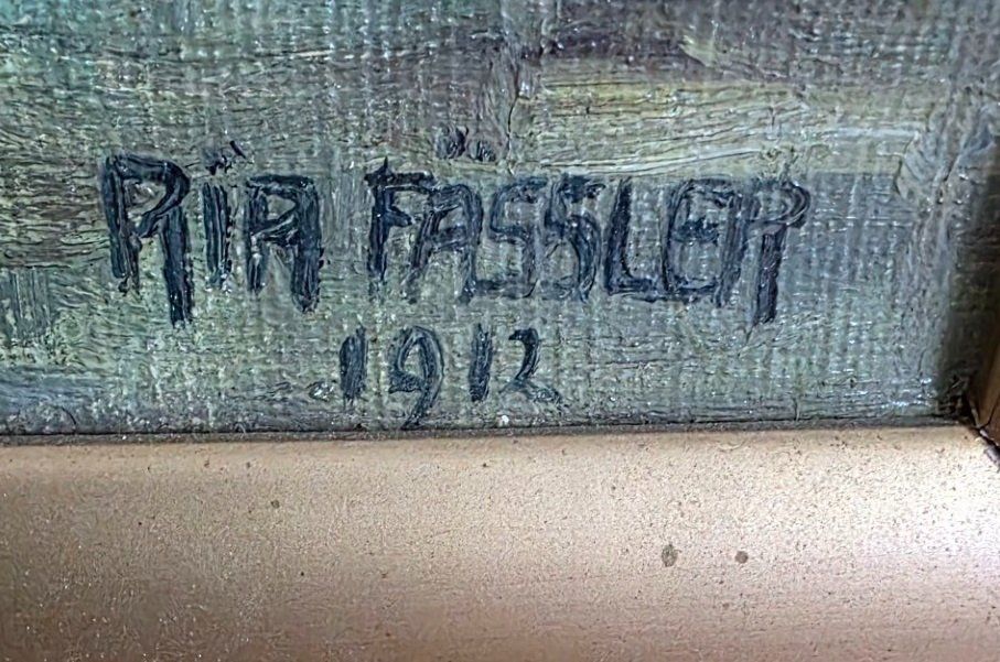 Dipinti: Antikes Ölgemälde 1912 von Ria Fässler St.Gallen – Usato da Flums venduto da Flumsantik 2