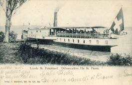 St. Petersinsel  BE   -  Dampfschiff "HELVETIE"  um  1 9 0 5