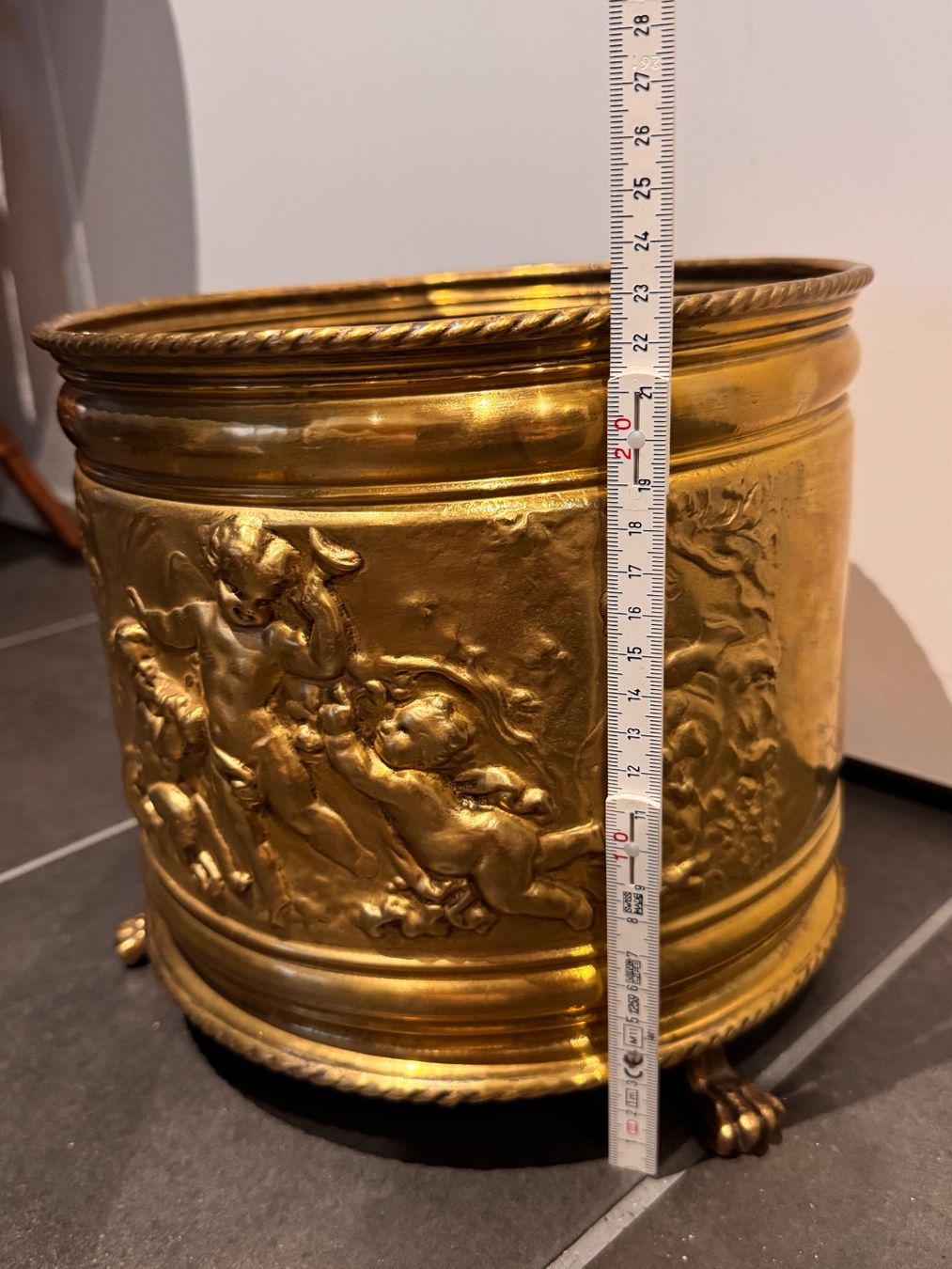 Vasi per fiori: Wunderschöner antiker Übertopf Jugendstil Gold Engel – Usato da Rothrist venduto da Fondgruebe 6