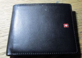 Swiss Military Portemonnaie, Leder, Schwarz