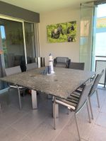 Garten- oder Balkontisch Granit mit 4 Edelstahlfüssen