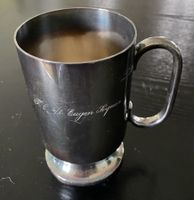 Becher versilbert punziert graviert F.C. s/l Eugen Sequin