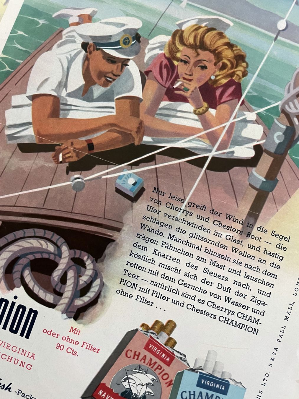 Foto & Immagini: Champion Cigarettes - 3 alte Werbungen / Publicités 1950 – Usato da Savagnier venduto da Ne2065