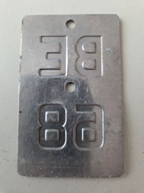 Sachs Insegne: Velonummer BE 68 plaque Velo – Usato da Schenkon venduto da Uhu007 1