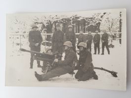 Historische Fotografie Soldaten mit Geschütz RN