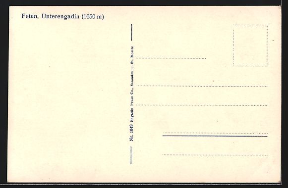 Cartoline postali: Fetan /Unterengadia, Teilansicht mit Ber – Usato da Berlin venduto da bartko-reher 1
