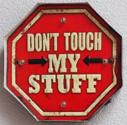 Altre raccolte & rarità: Don't touch my Stuff LED Blechschild – Nuovo (secondo la descrizione) da Schalunen venduto da schwabspielautomaten
