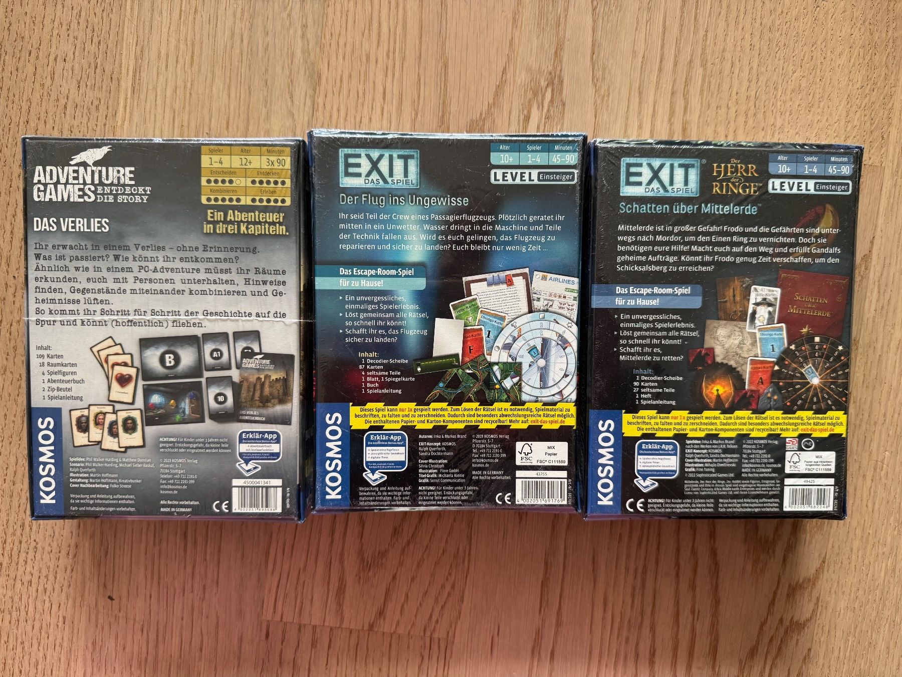 Kosmos Giochi: Drei Exit - Spiele für Einsteiger – Nuovo e nell'imballaggio originale da Belp venduto da Mundial 1