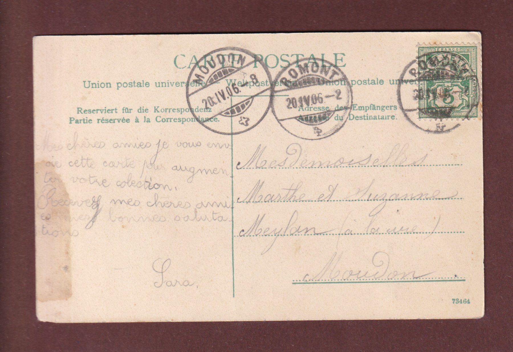 Cartes postales: ROMONT - Donjon - 1906 – D'occasion à Pully par nicecards-shop 1