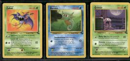Vintage Pokémon Karte Fossil EN 2000 Lot of 3