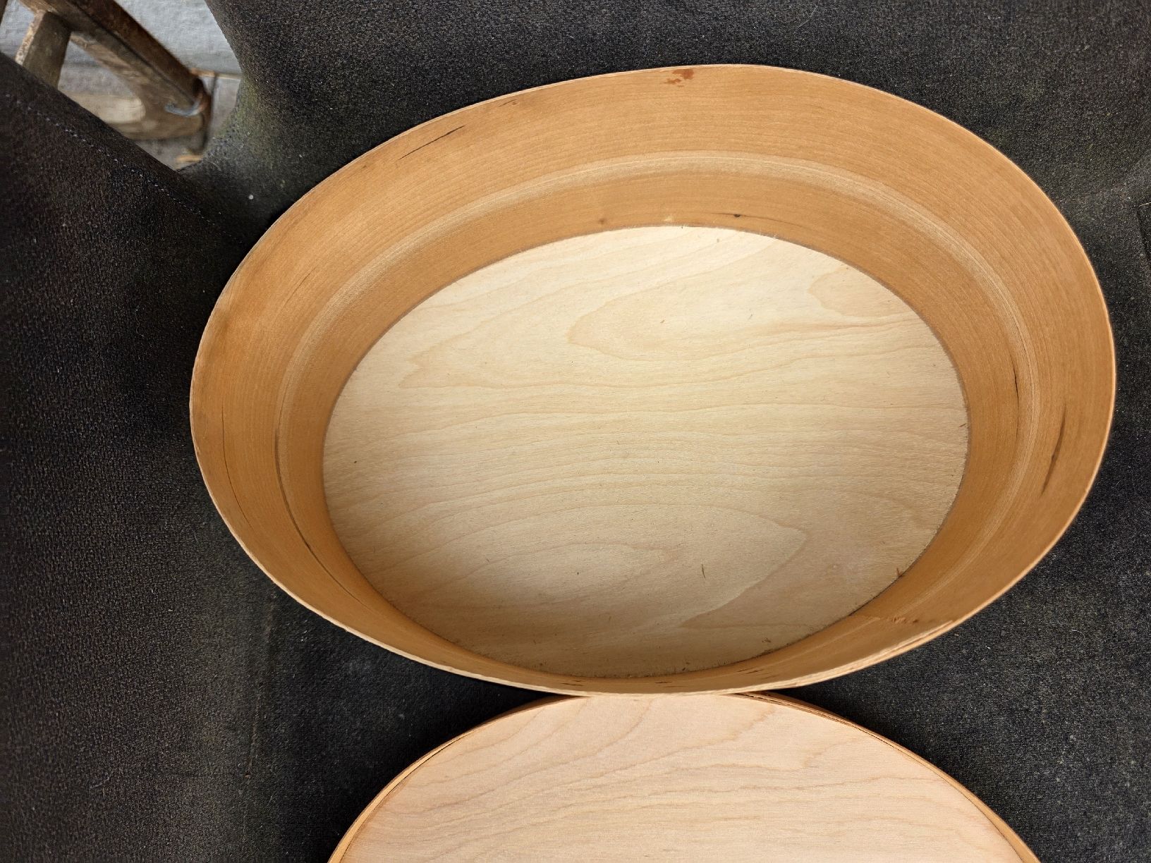 Cassapanche: Holzbox rund mit Deckel natur Grösse ca. 23cm – Usato da Wolfertswil venduto da Antiko 3