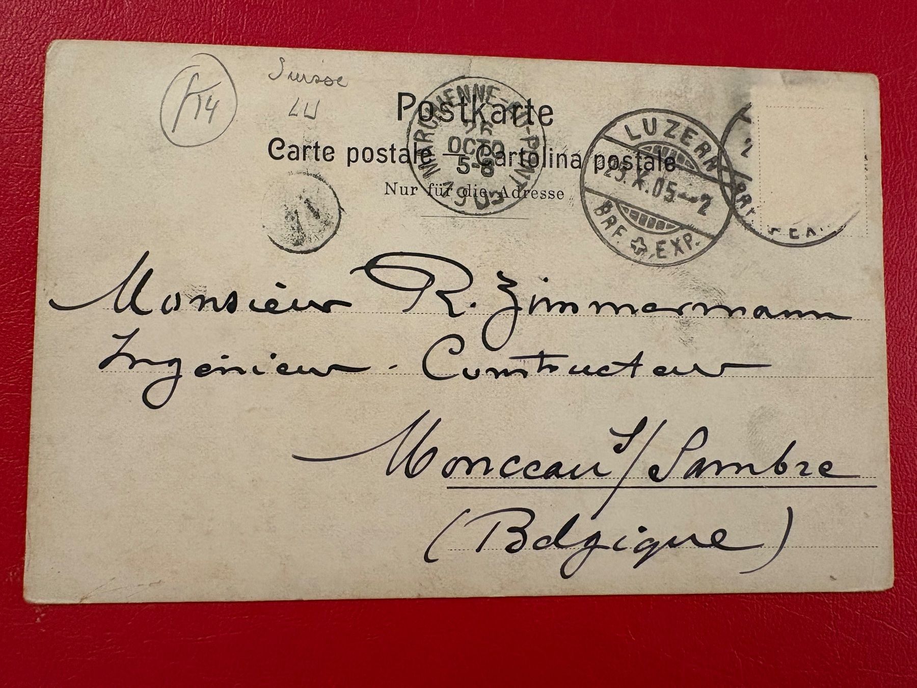 Cartoline postali: 1905 // Lucerne - Grand Hotel National – Usato da St-Légier-Chiésaz venduto da Theo006 1