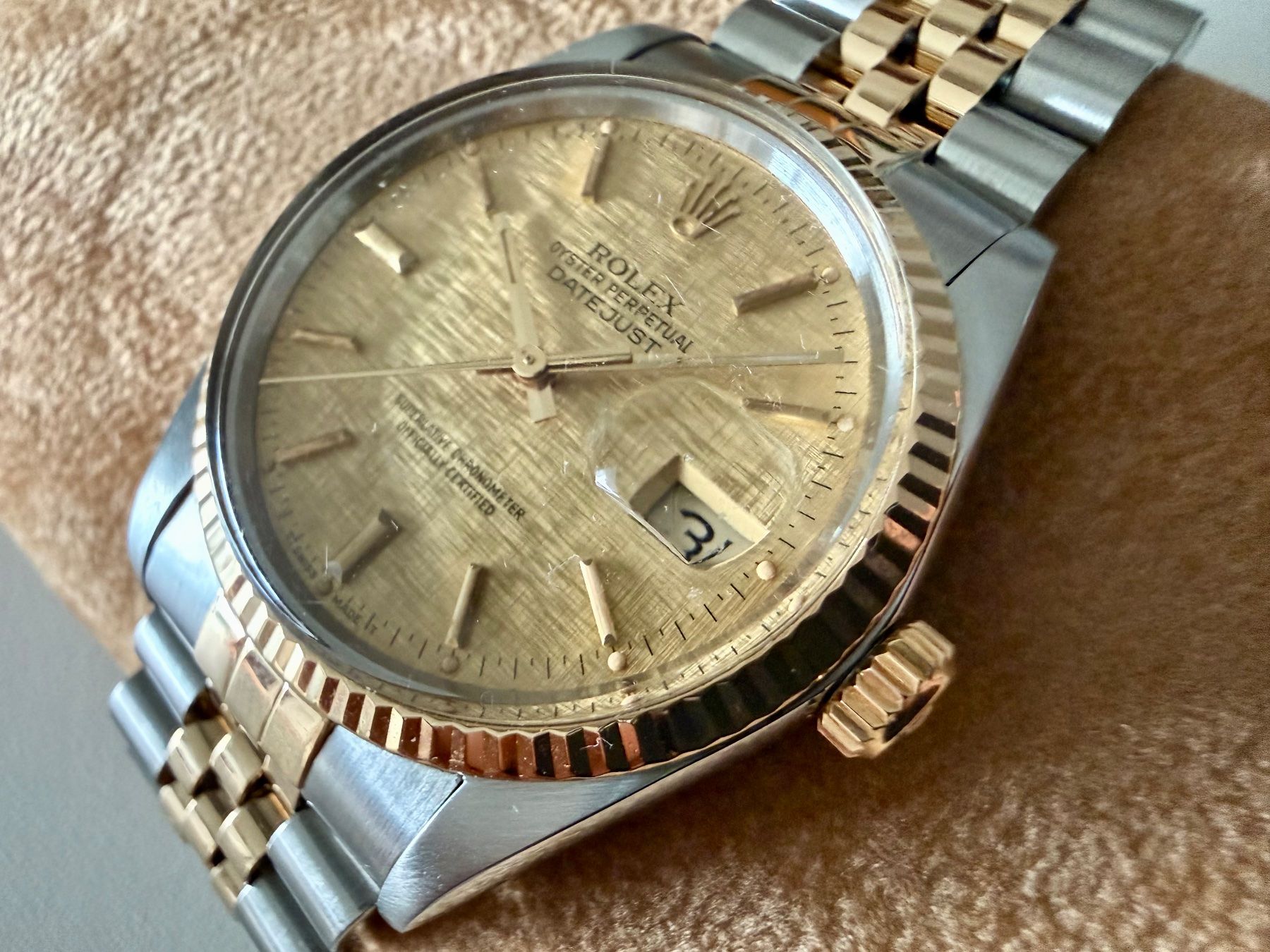 Rolex Uhren: ROLEX Datejust 36, 16013, “Linen Dial”, Automatic, Jubilé – Gebraucht aus Le Mont-sur-Lausanne von LycaGallery 1