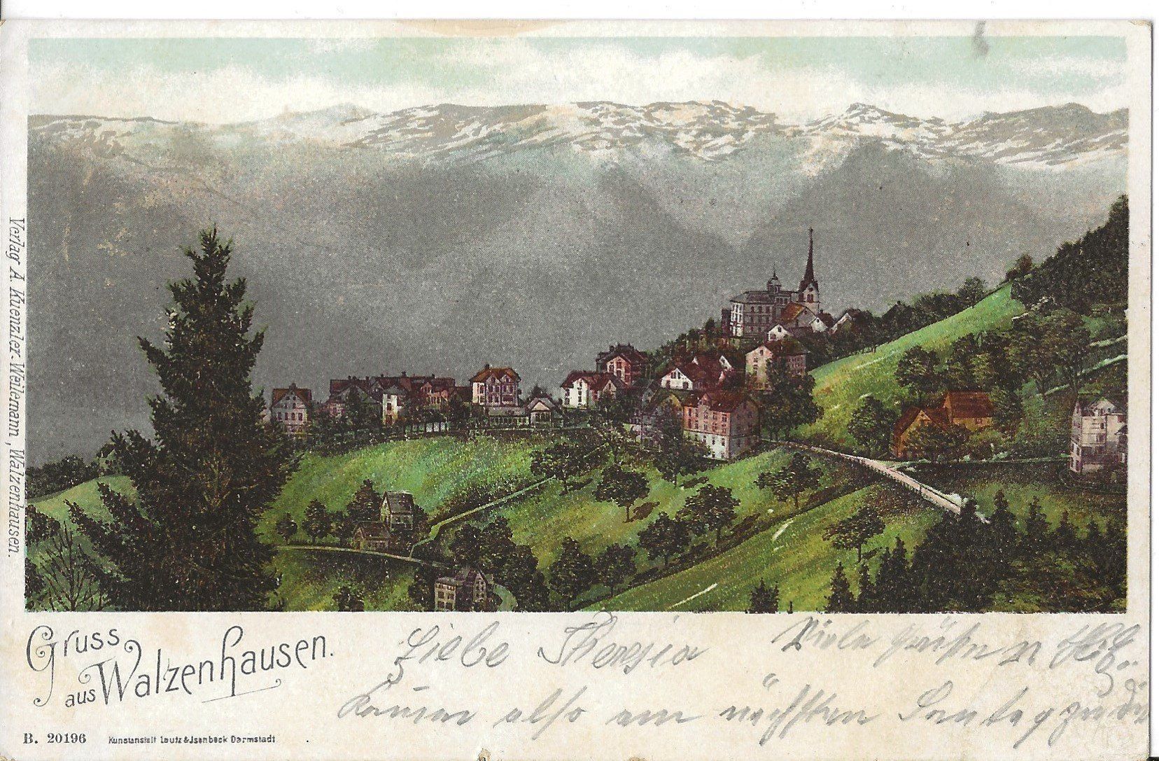 Ansichtskarten: Gruss aus Walzenhausen, 1901 – Gebraucht aus Frauenfeld von Merk52