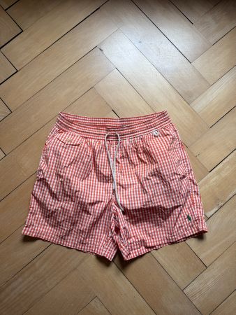 POLO RALPH LAUREN - Badeshorts rot-weiss kariert L