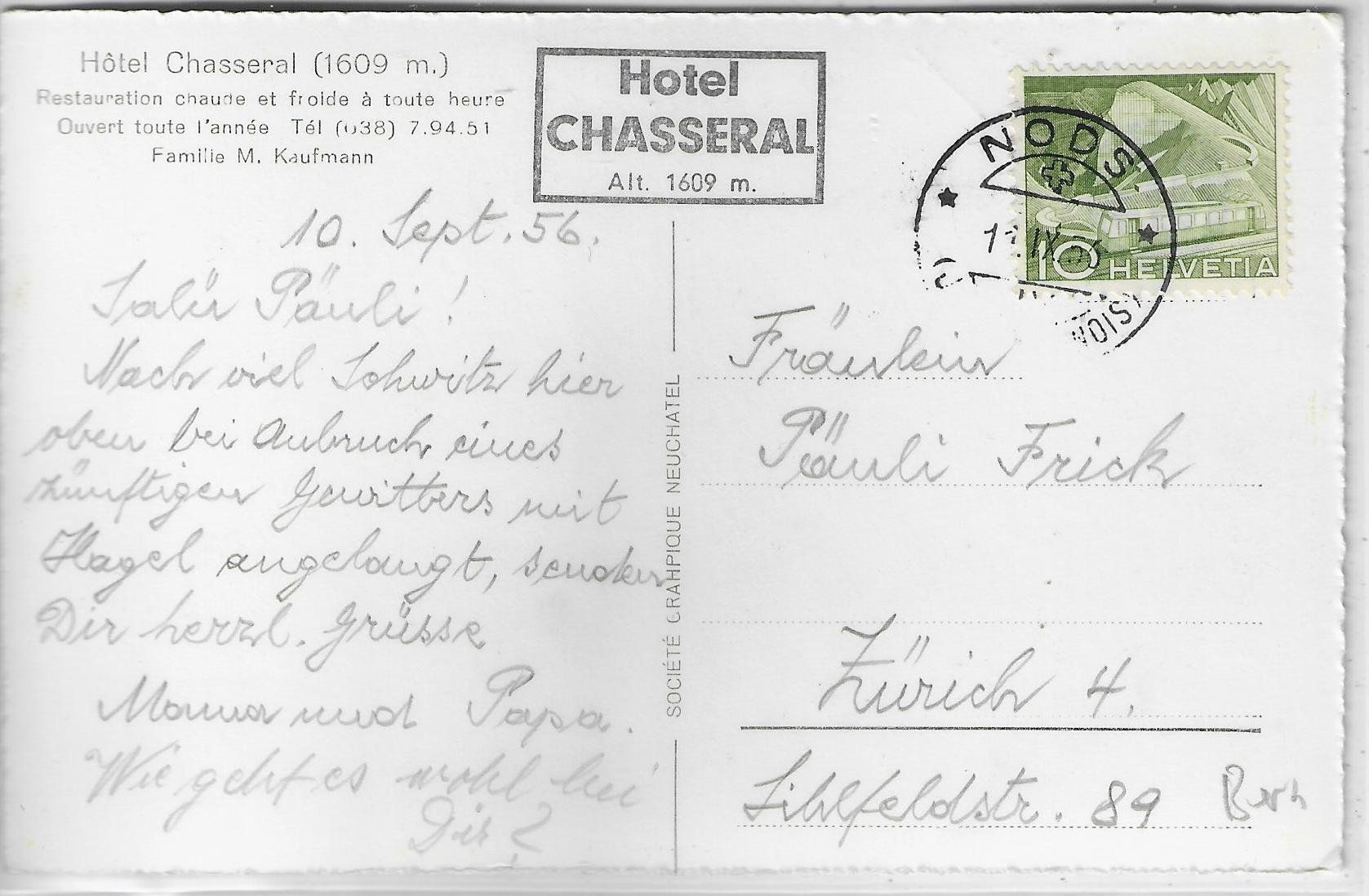 Cartoline postali: Hotel Chasseral – Usato da Ettingen venduto da Kartenplanet 1