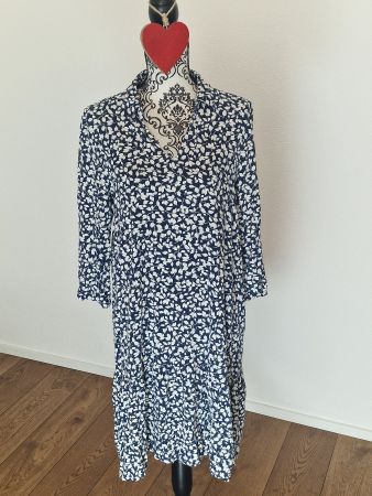 Damen Kleid Street One blau weiss gemustert Gr 38 wie neu