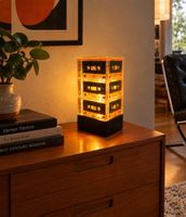 Vintage 80er Retro MC Kassetten Lampe Unikat Design Lampe
