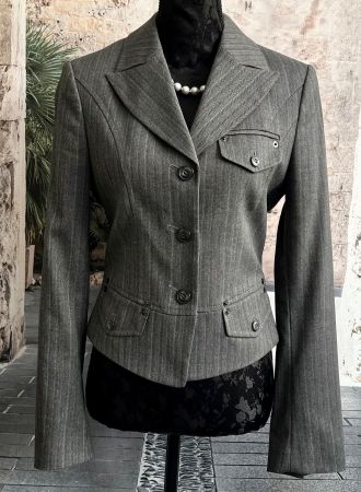 MEXX Jacke Nadelstreif grau-meliert, Gr. 34