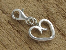 kleiner Designer Herz Anhänger Silber 999 / 925