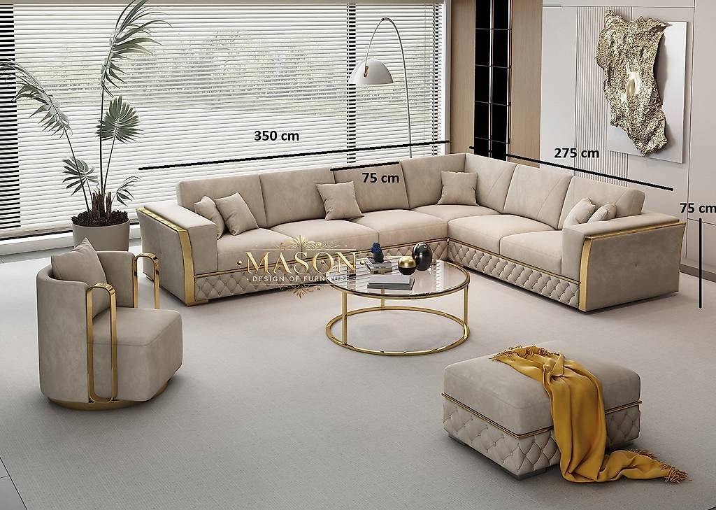 Sofas: MASON Modul Ecksofa "Veluto Gold" aus Samt – Neu und originalverpackt aus Tägerwilen von DealBlitz 1