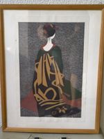 Kiyoshi Saito signiert japanischen Showa Holzschnitt Geisha