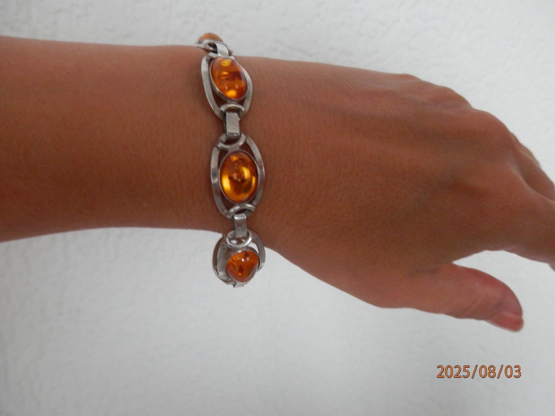 Armbänder & -reifen: 925 Silber-Armband mit 6 Bernsteine,16.7 Gr. – Gebraucht aus Grenchen von Elenka 5