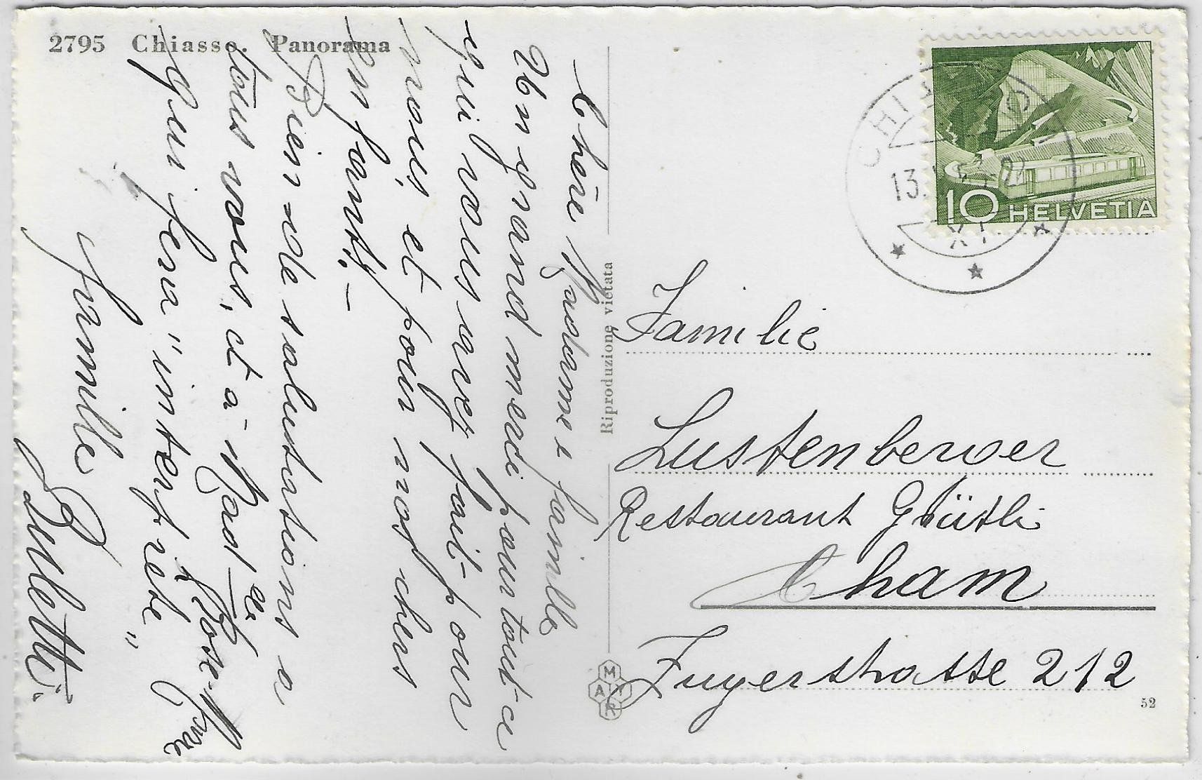 Cartoline postali: Chiasso - Panorama von der Terrasse – Usato da Ettingen venduto da Kartenplanet 1