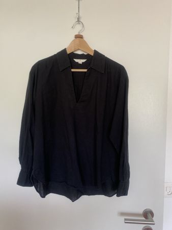 H&M Leinen Bluse schwarz XS