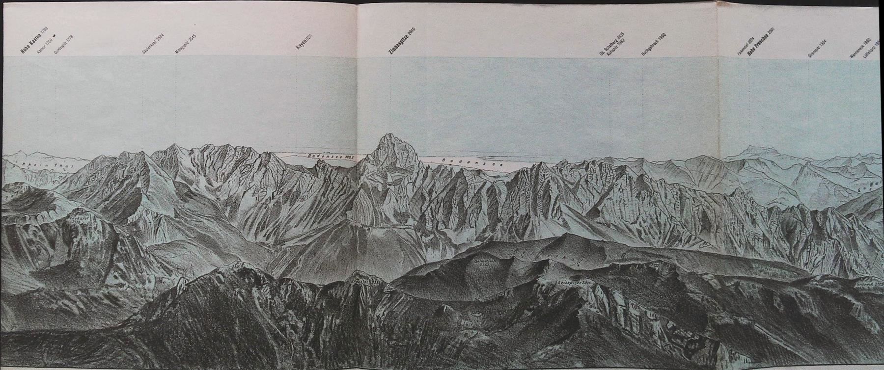 Landkarten & Atlanten: Sulzfluh Panorama von Bosshard 1899 – Gebraucht aus Rafz von Helvet32 2
