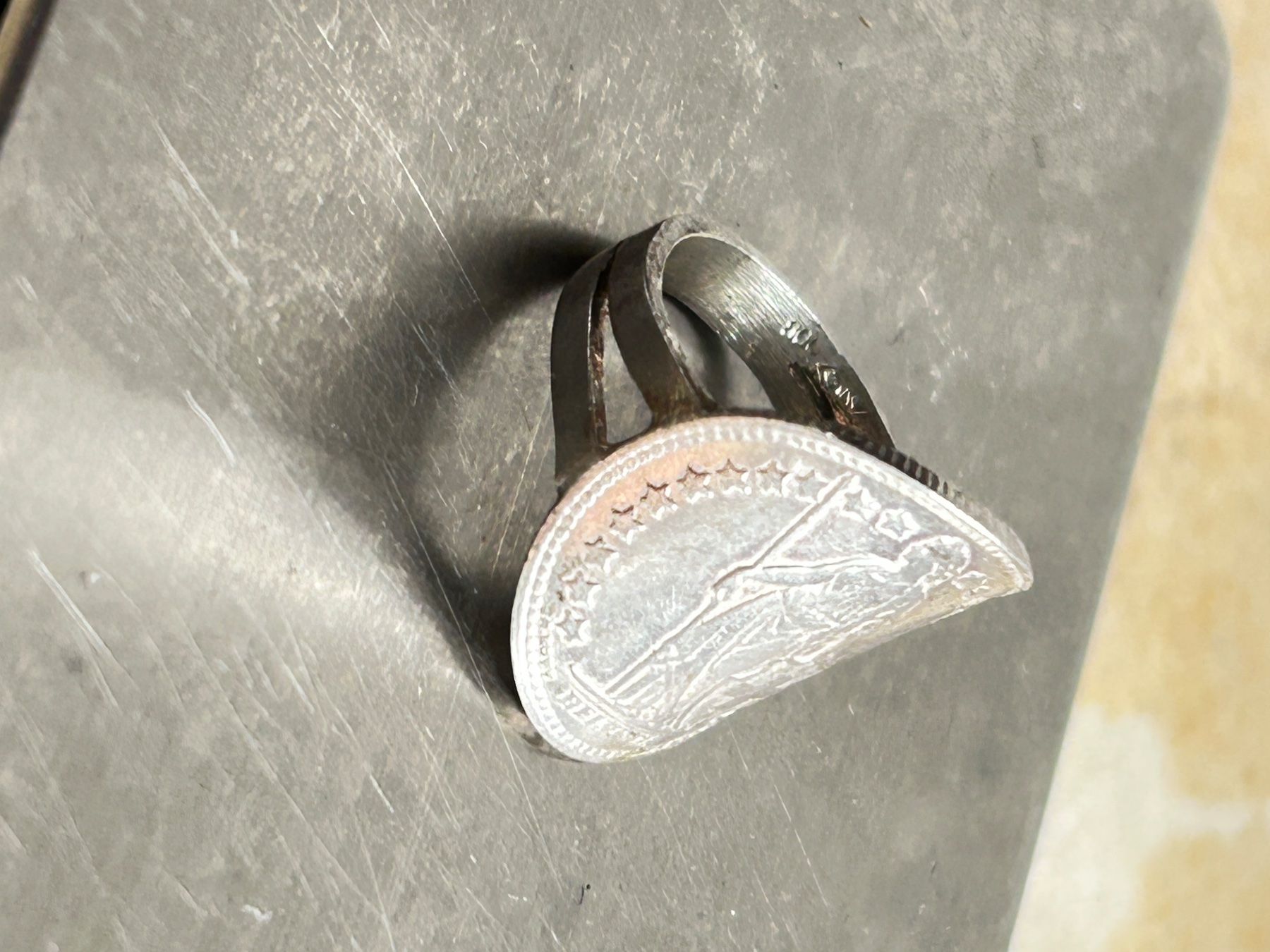 Anelli: Silberring 50 Rappen 1944 (Grösse 47) – Usato da Laufen venduto da belleskulptur 6