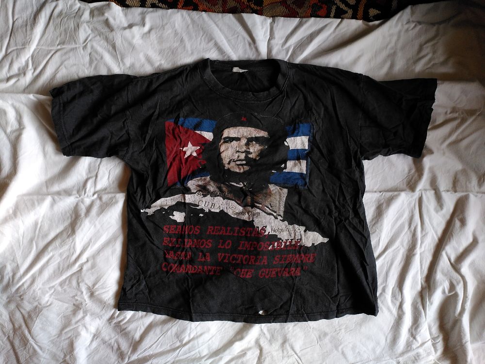 T-Shirt Uomo Mr. Gadgets Con Che Guevara E Bandiera Cubana – Taglia L