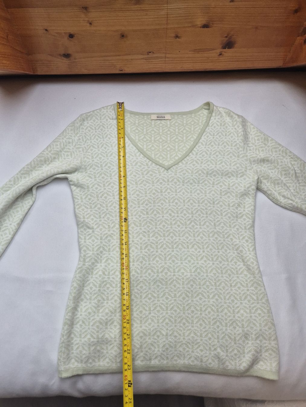 Maglioni & Felpe: Damen Pullover Maxa hellgrün Muster V-Ausschnitt gut – Usato da Zürich venduto da Drago670 7