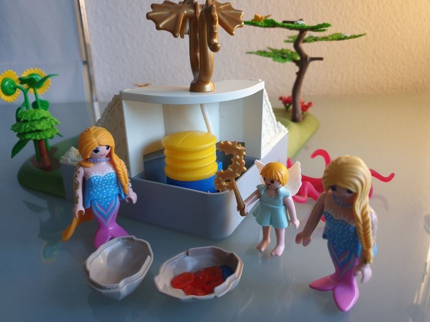 PLAYMOBIL Park mit Teich, Brunnen, Elfen, Glückstein, usw. Acheter