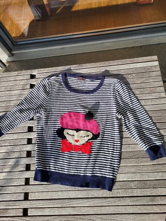 Sonia Rykiel Strickpullover blau/weiss Gr. M, neuwertig