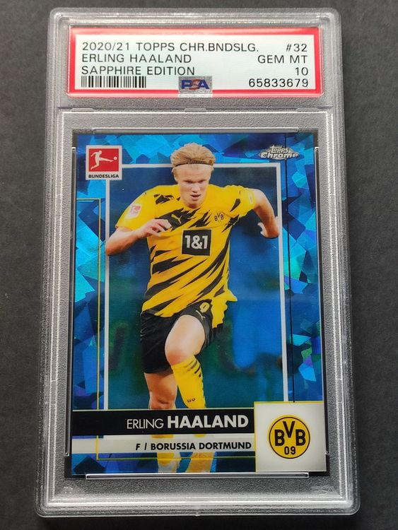 Erling Haaland PSA 10 Sapphire Chrome BuLi Dortmund 2020-21 (Gebraucht