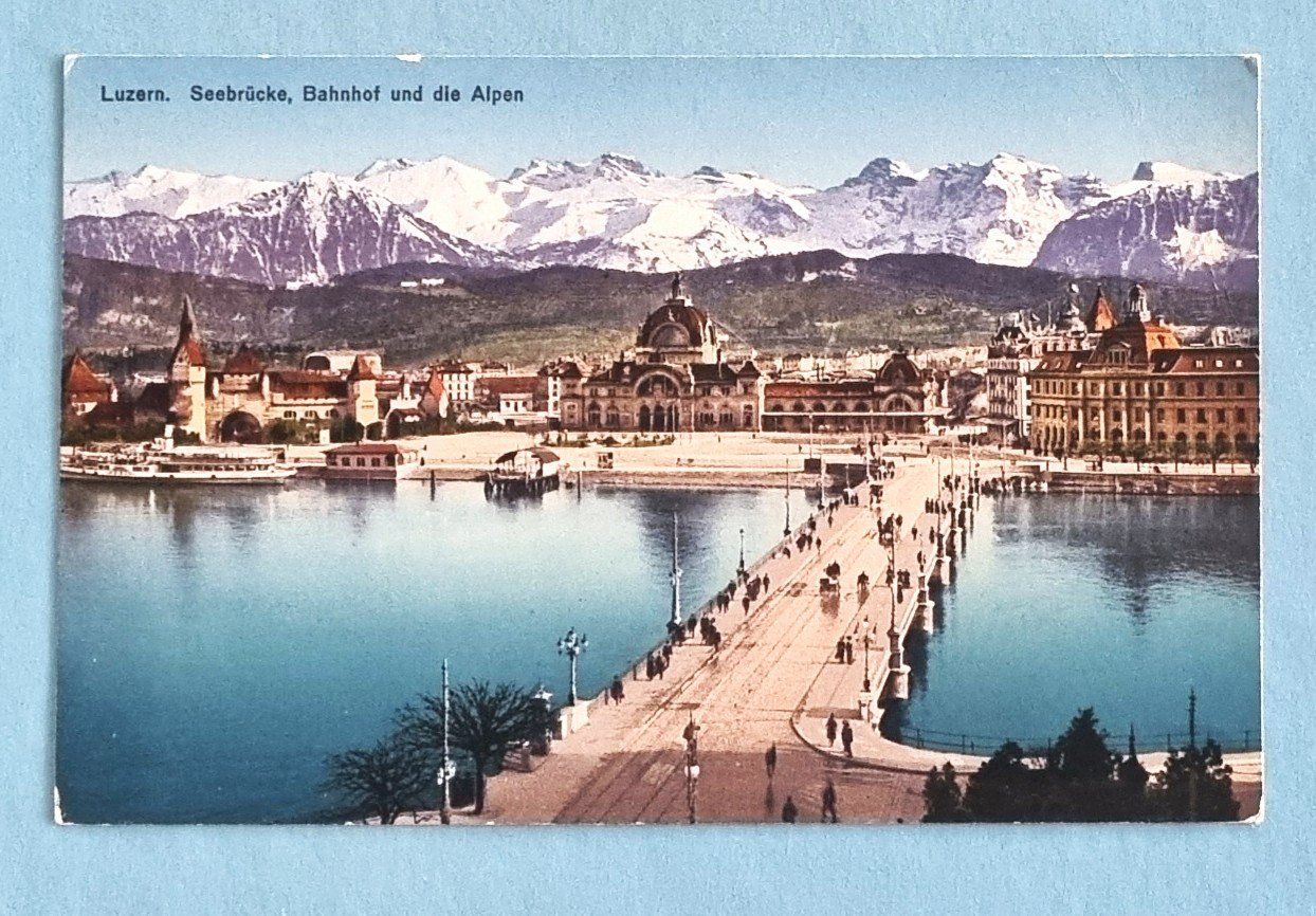 Cartoline postali: Luzern - Seebrücke - alter Bahnhof – Usato da Rothrist venduto da RROENK